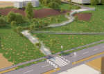 3D модель ул. Аэропорт с пешеходной эстакадой  г. Саратов